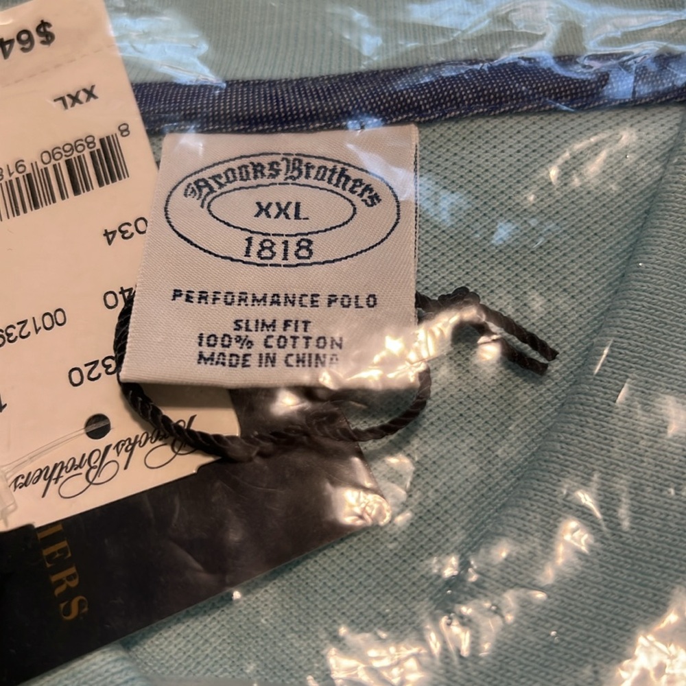 🔥🔥Brooks Brothers – Solid Pique Short Sleeve Polo - LT BLUE  / 2XL - Picture 2 of 6